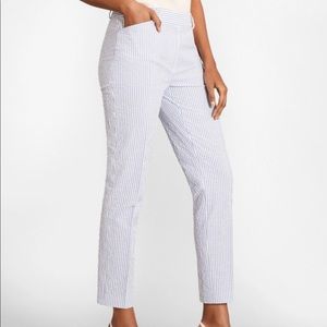 Searsucker Midrise Columnist Ankle Pant